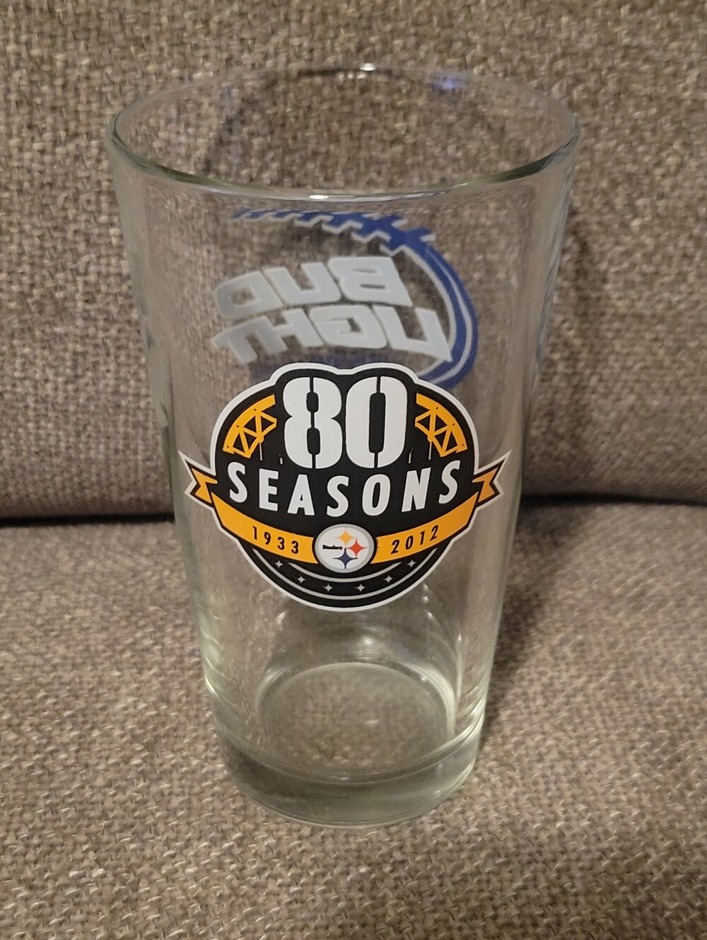 Bud Light Pittsburgh Steelers NFL 80 Seasons Pint Glass